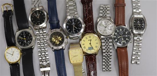 A mixed collection of gentlemens wristwatches,